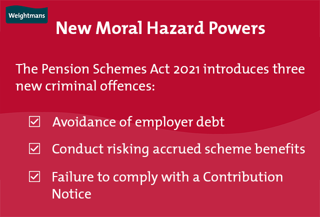 The Pension Schemes Act 2021 introduces three new criminal offences